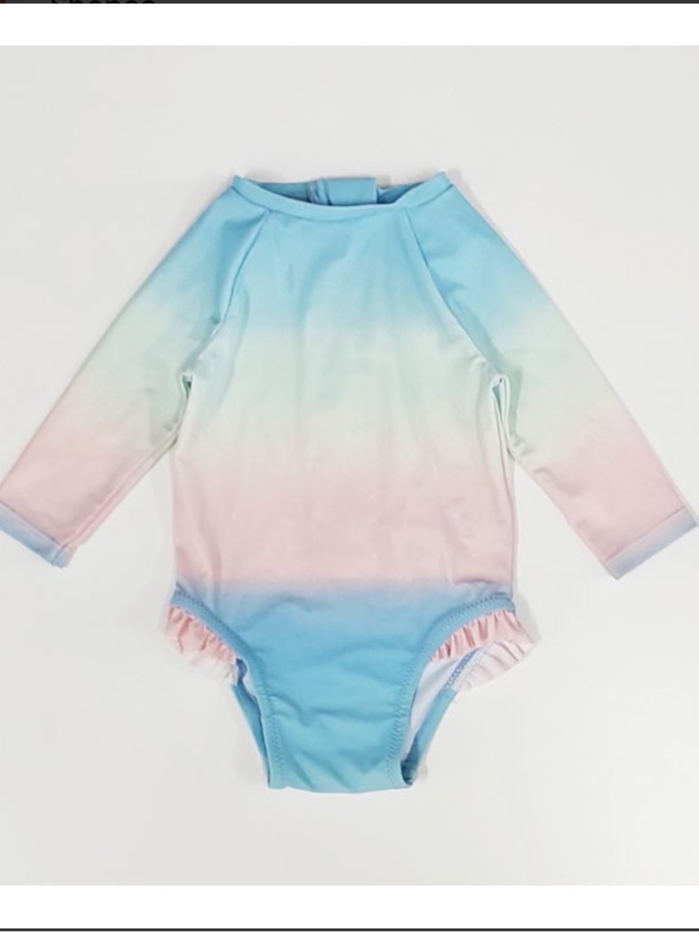 Pastel Ombre Long-Sleeve Girls One-Piece Swimsuit/Rash-guard